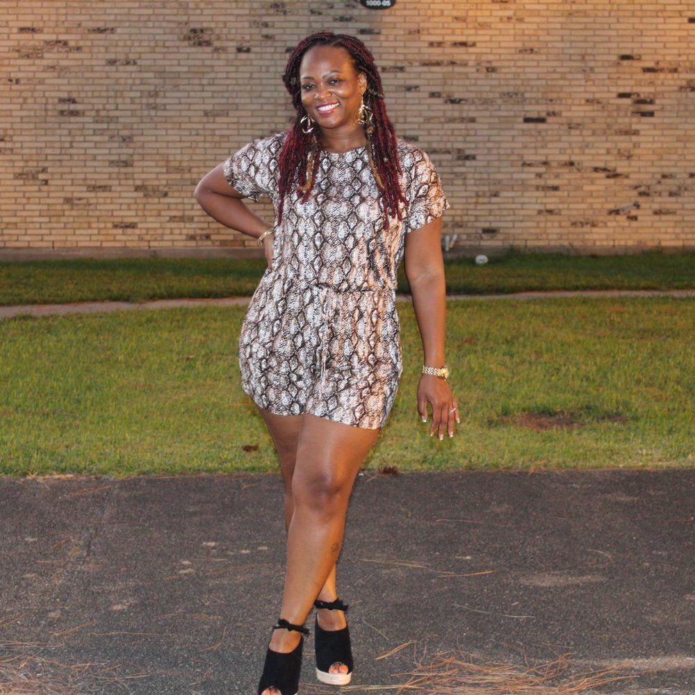Brown Snakeskin Romper
